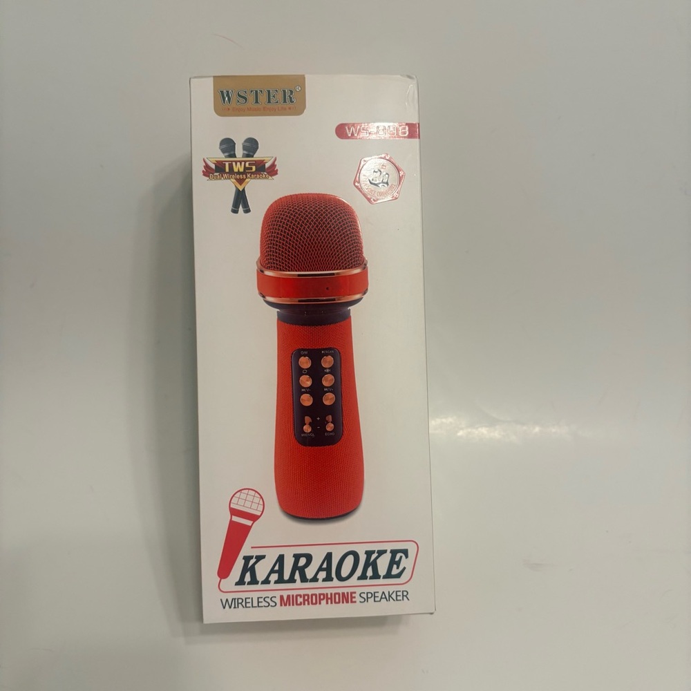 Wster Red Karaoke Wireless Microphone Speaker